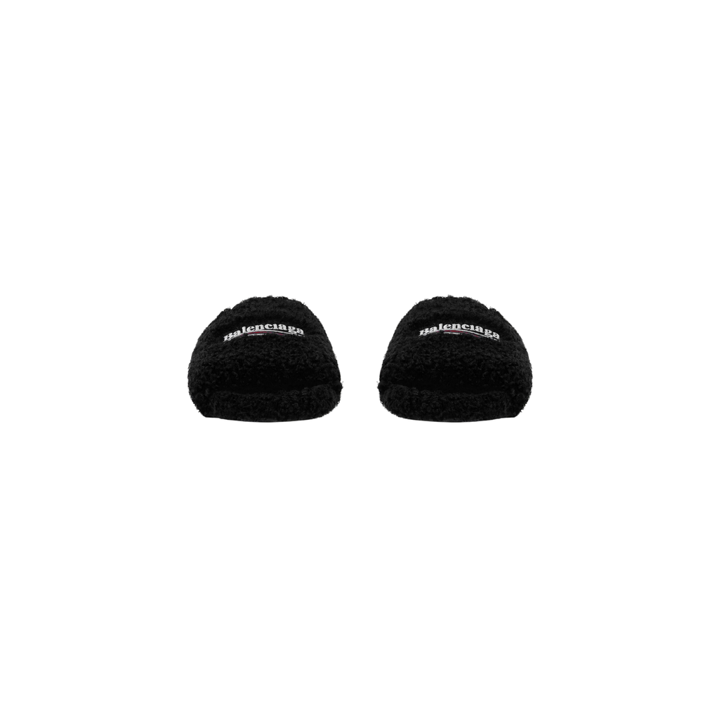 Balenciaga Furry Slide - Jet Black-Premium Legacy Streetwear